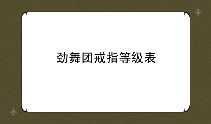 劲舞团戒指等级表