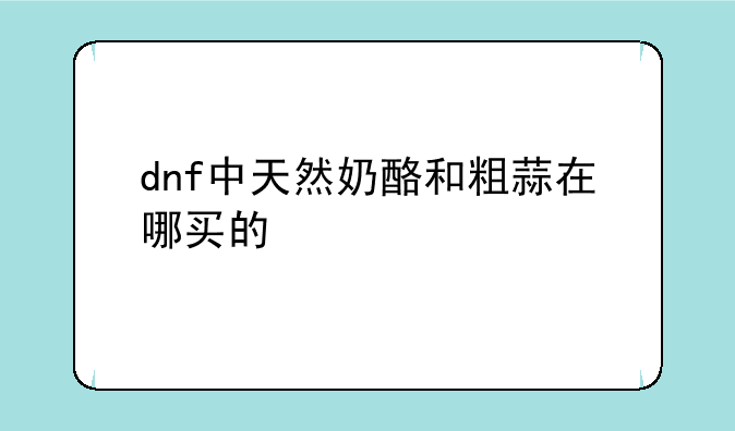 dnf中天然奶酪和粗蒜在哪买的，dnf克伦特怎么从普通升到好感