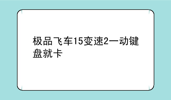 极品飞车15变速2一动键盘就卡