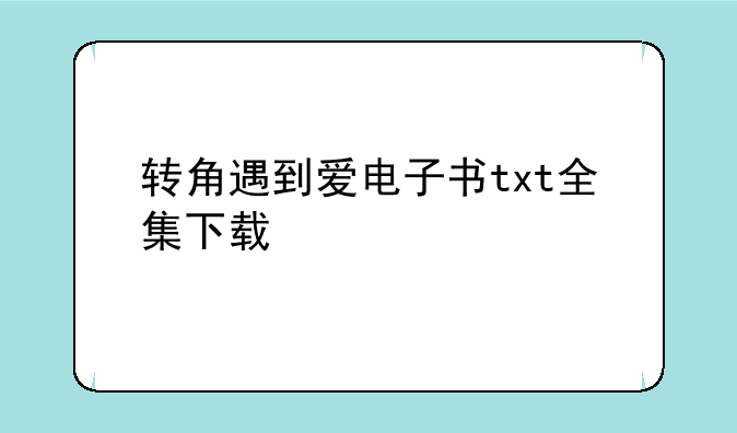 转角遇到爱电子书txt全集下载