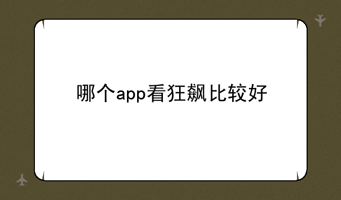 哪个app看狂飙比较好