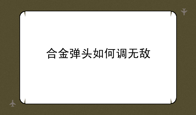 合金弹头如何调无敌