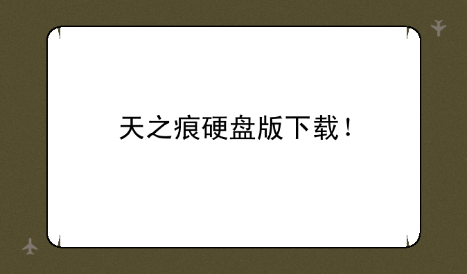 天之痕硬盘版下载！
