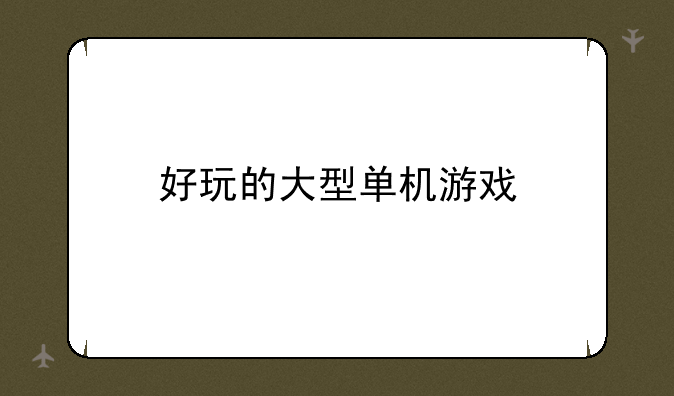 好玩的大型单机游戏