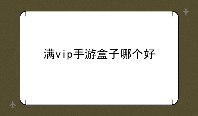 满vip手游盒子哪个好