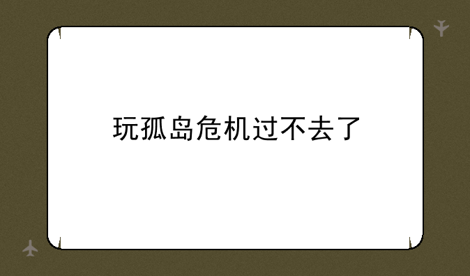 玩孤岛危机过不去了