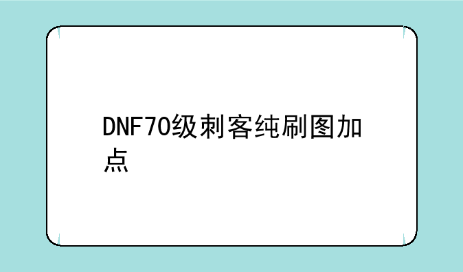 DNF70级刺客纯刷图加点