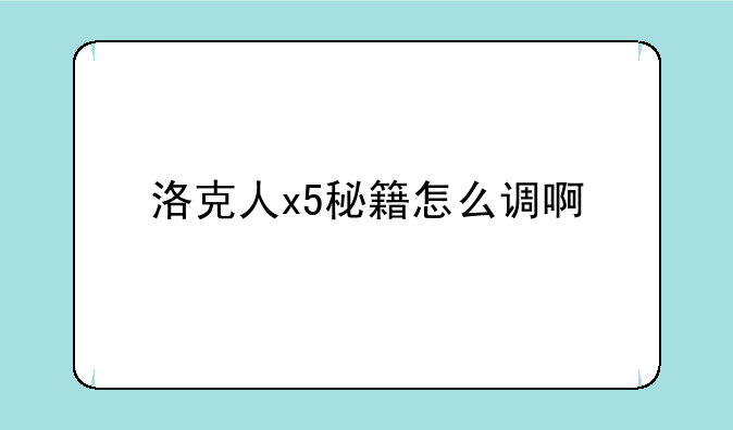 洛克人x5秘籍怎么调啊