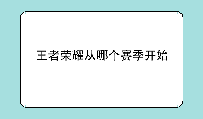 王者荣耀s1是哪一年-王者荣耀从哪个赛季开始