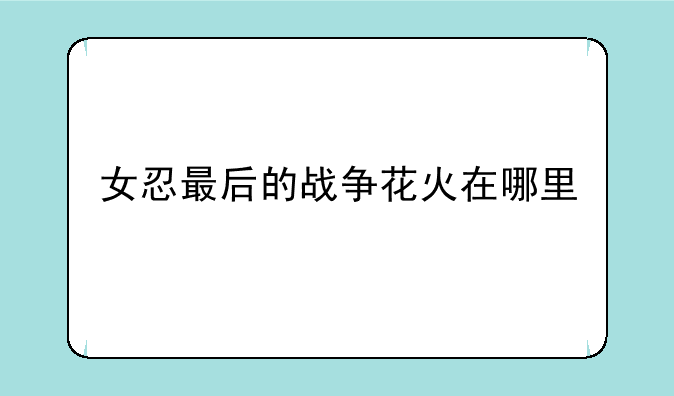 女忍最后的战争花火在哪里
