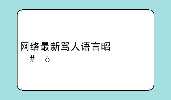 网络最新骂人语言是什么？