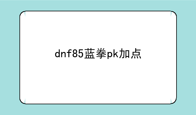 dnf85蓝拳pk加点