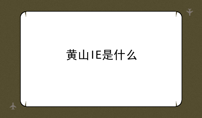 黄山IE修复专家可信么、黄山IE是什么