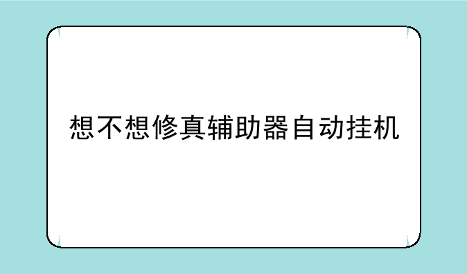 想不想修真辅助器自动挂机